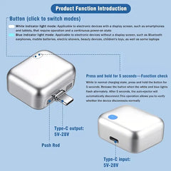 USB-C Phone Splitter Adapter with Automatic Power-Off