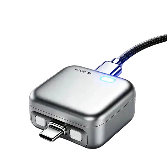 USB-C Phone Splitter Adapter with Automatic Power-Off