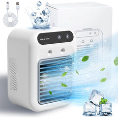 Mini Portable Air Cooler Fan with Water Air Conditioning for Home, Office & Car Use